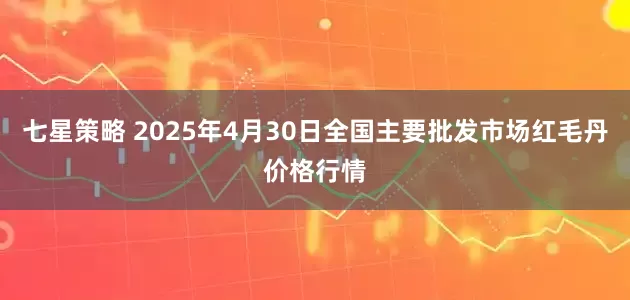 七星策略 2025年4月30日全国主要批发市场红毛丹价格行情
