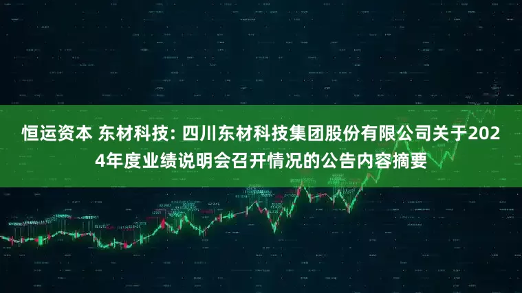 恒运资本 东材科技: 四川东材科技集团股份有限公司关于2024年度业绩说明会召开情况的公告内容摘要